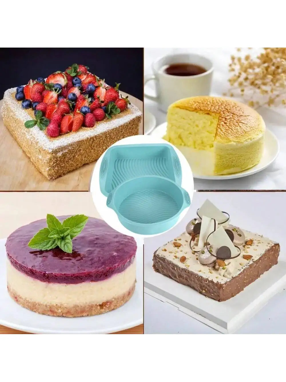 Silicone Cake Baking Mould Set – High-Temperature Resistant Oven Baking Pan for Cake, Bread, Toast, and Muffins