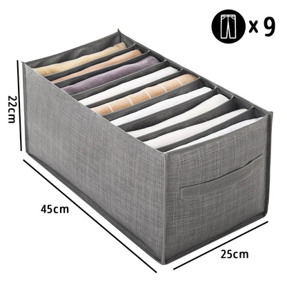 Foldable Clothes Organizer with Handles – Jeans Storage Box for Closet Drawer & Wardrobe Organization
