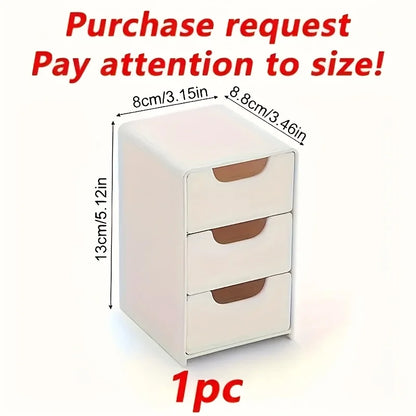 Chic 3-Tier Desk Organizer with Drawers – Portable Storage Box for Office Supplies, Jewelry & Cosmetics