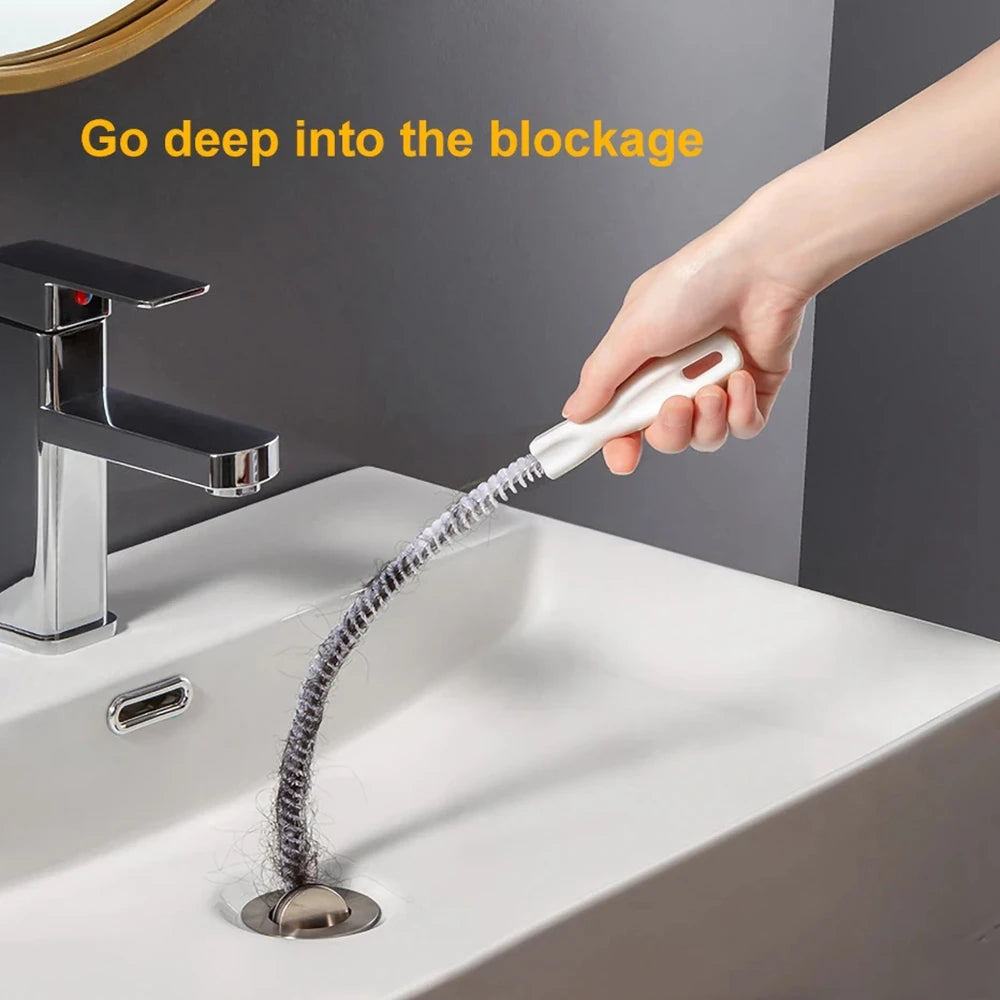 Pipe Dredging Brush – Flexible Drain Cleaner for Bathroom Hair, Sink & Sewer Clog Removal