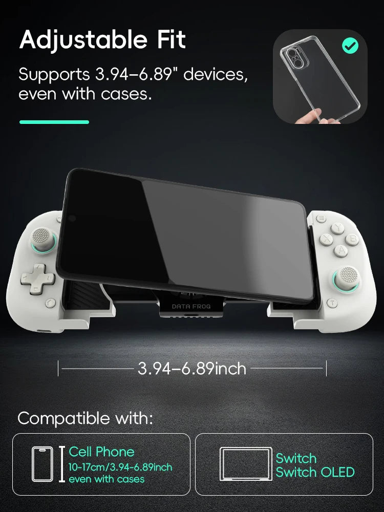 DATA FROG X3 Wireless Game Controller for Android, Switch, and PC, Bluetooth Mobile Gaming Gamepad with Hall-Linear Triggers for PUBG, COD, FIFA, and Mobile Games