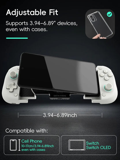 DATA FROG X3 Wireless Game Controller for Android, Switch, and PC, Bluetooth Mobile Gaming Gamepad with Hall-Linear Triggers for PUBG, COD, FIFA, and Mobile Games