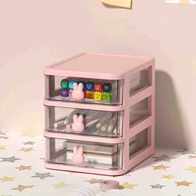2–5 Layer Clear Stacking Drawer Organizer – Multi-Tier PP Storage Box Modular Desktop System for Office & Beauty Products