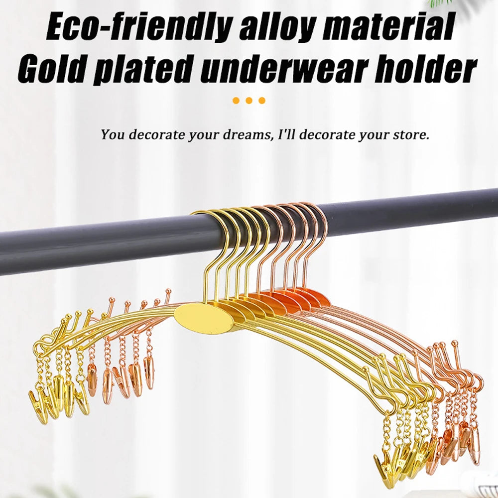 Metal Multi-Hook Underwear Hanger Set (5PCS) – Heavy-Duty Clips Rack for Socks, Bras & Small Clothes