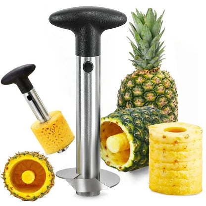 Stainless Steel Pineapple Cutter – Spiral Rotary Pineapple Slicer, Peeler & Core Separator