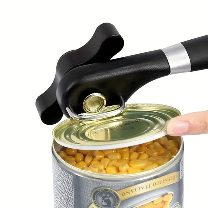 Plastic Hand-Actuated Can Opener – Safety Side-Cut Manual Can Opener with Easy Grip Handle