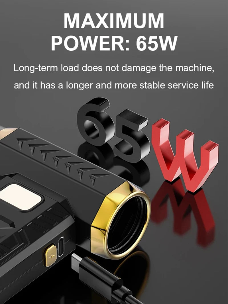 High-Speed Electric Air Blower 1,000,000 RPM Turbo Fan, Portable Dust Cleaner with Vacuum Function, Type-C Rechargeable 55m/s Brushless Jet Blower with LED Display