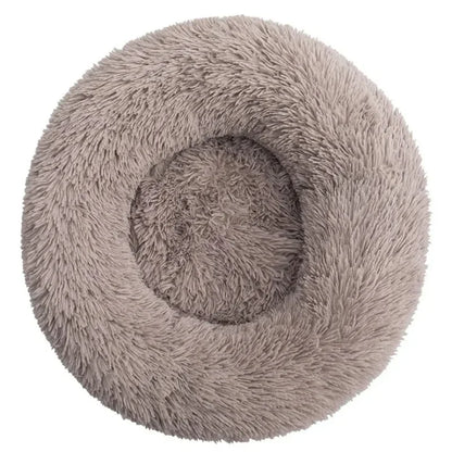 Round Plush Pet Bed for Dogs and Cats, Super Soft Winter Sleeping Bed in 6 Sizes (40–90cm), Warm Calming Cushion for Small, Medium, and Large Pets