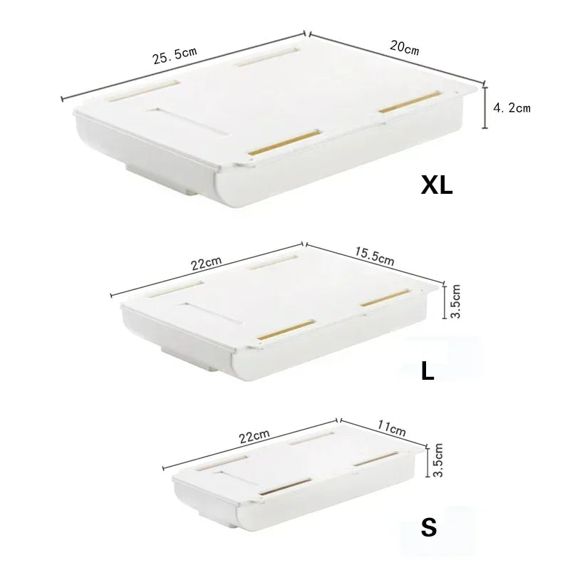 Adhesive Under Desk Drawer Organizer Hidden Table Storage Box Slide Out Tray Simple Sundries Cosmetics Stationery Organizer