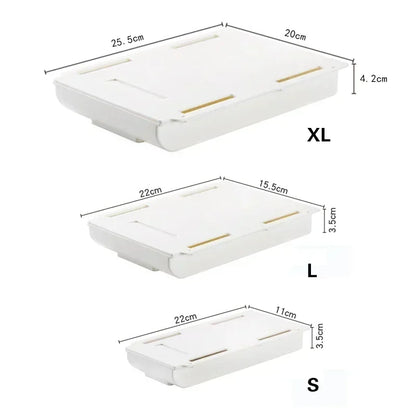 Adhesive Under Desk Drawer Organizer Hidden Table Storage Box Slide Out Tray Simple Sundries Cosmetics Stationery Organizer