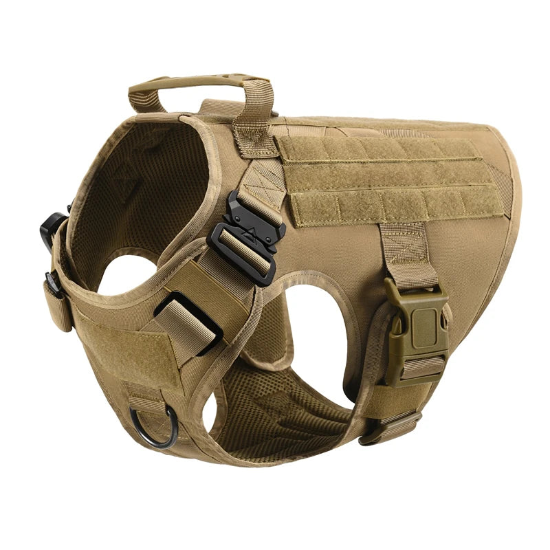 Tactical Dog Harness and Leash Set for Large and Medium Dogs, Military-Style Training Vest for German Shepherd, Golden Retriever, and Working Breeds