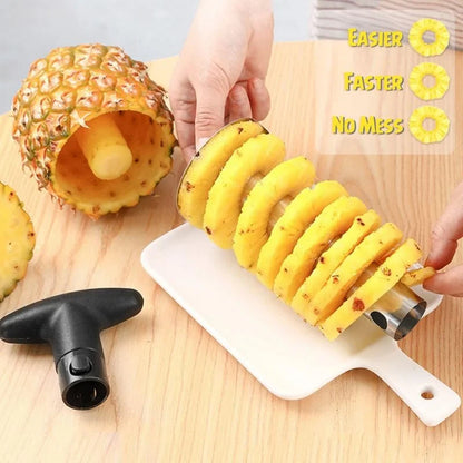 Stainless Steel Pineapple Cutter – Spiral Rotary Pineapple Slicer, Peeler & Core Separator