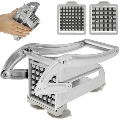 Stainless Steel Manual Potato Cutter, French Fries & Chips Slicer, Vertical Meat Chopper & Dicer Cutting Tool