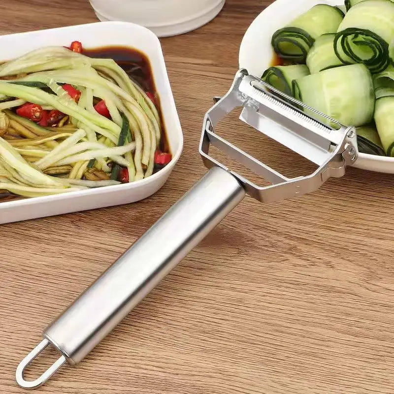Stainless Steel Vegetable Peeler, Multifunctional Double-Head Fruit Peeler and Julienner for Kitchen Use