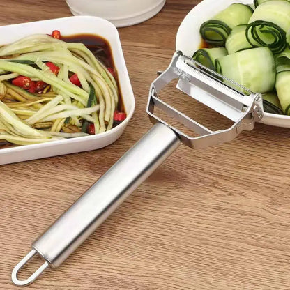 Stainless Steel Vegetable Peeler, Multifunctional Double-Head Fruit Peeler and Julienner for Kitchen Use