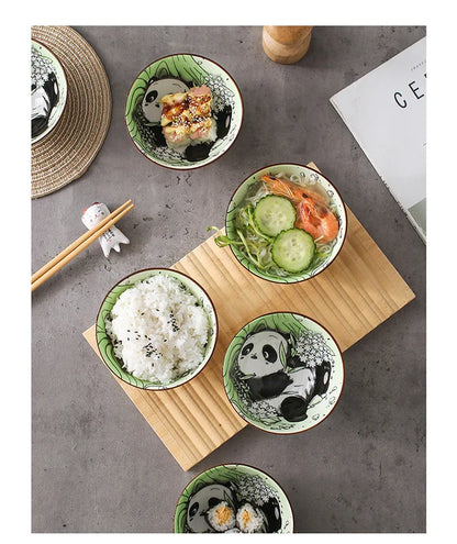 Creative Panda Ceramic Tableware Set, Cartoon Porcelain Dinnerware Gift Box Set
