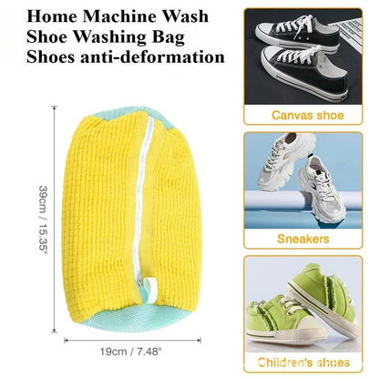 Shoe Washing Bag for Washing Machine – Zippered Laundry Cleaning Bag with Soft Fibers for Sneakers