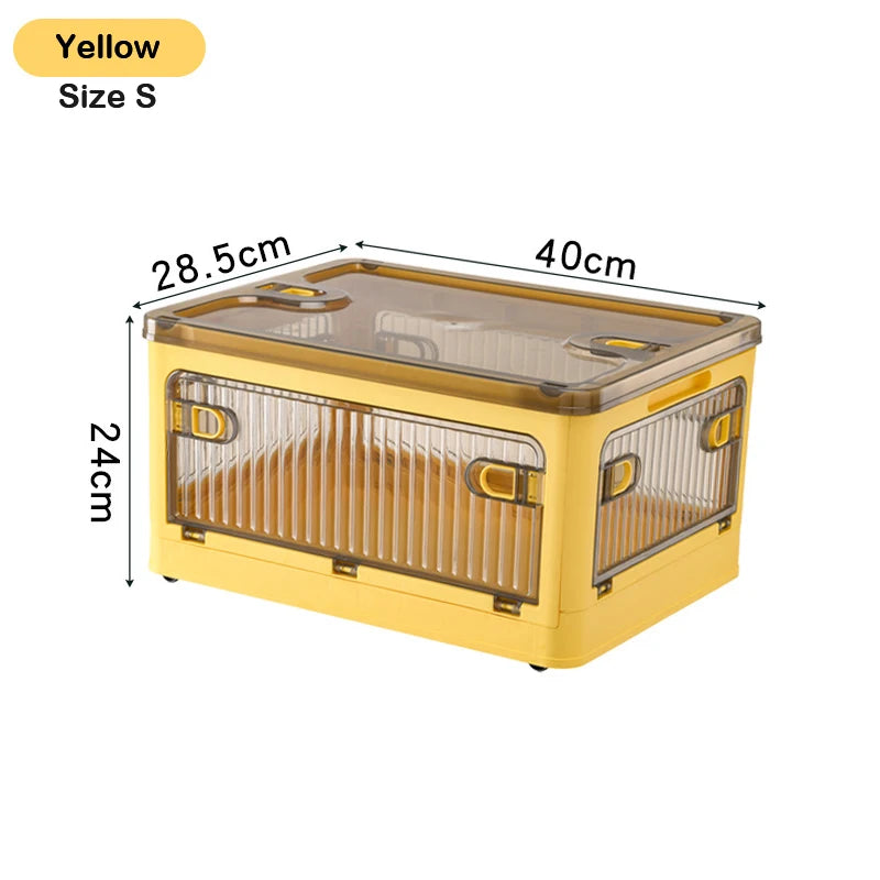 Foldable Storage Box with Wheels, Stackable Closet Organizer for Clothes, Quilts, Toys & Books