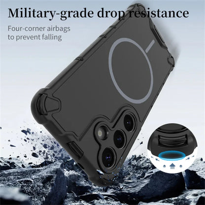 Anti-slip Bumper Armor Magnetic Phone Case For Samsung S25 Series Magsafe Cover