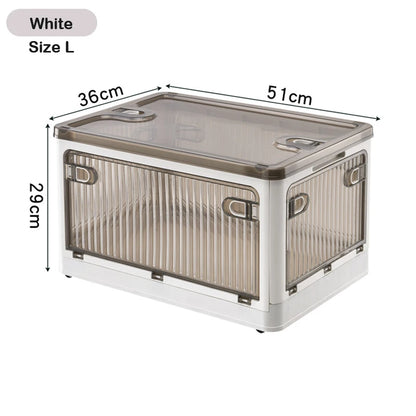 Foldable Storage Box with Wheels, Stackable Closet Organizer for Clothes, Quilts, Toys & Books