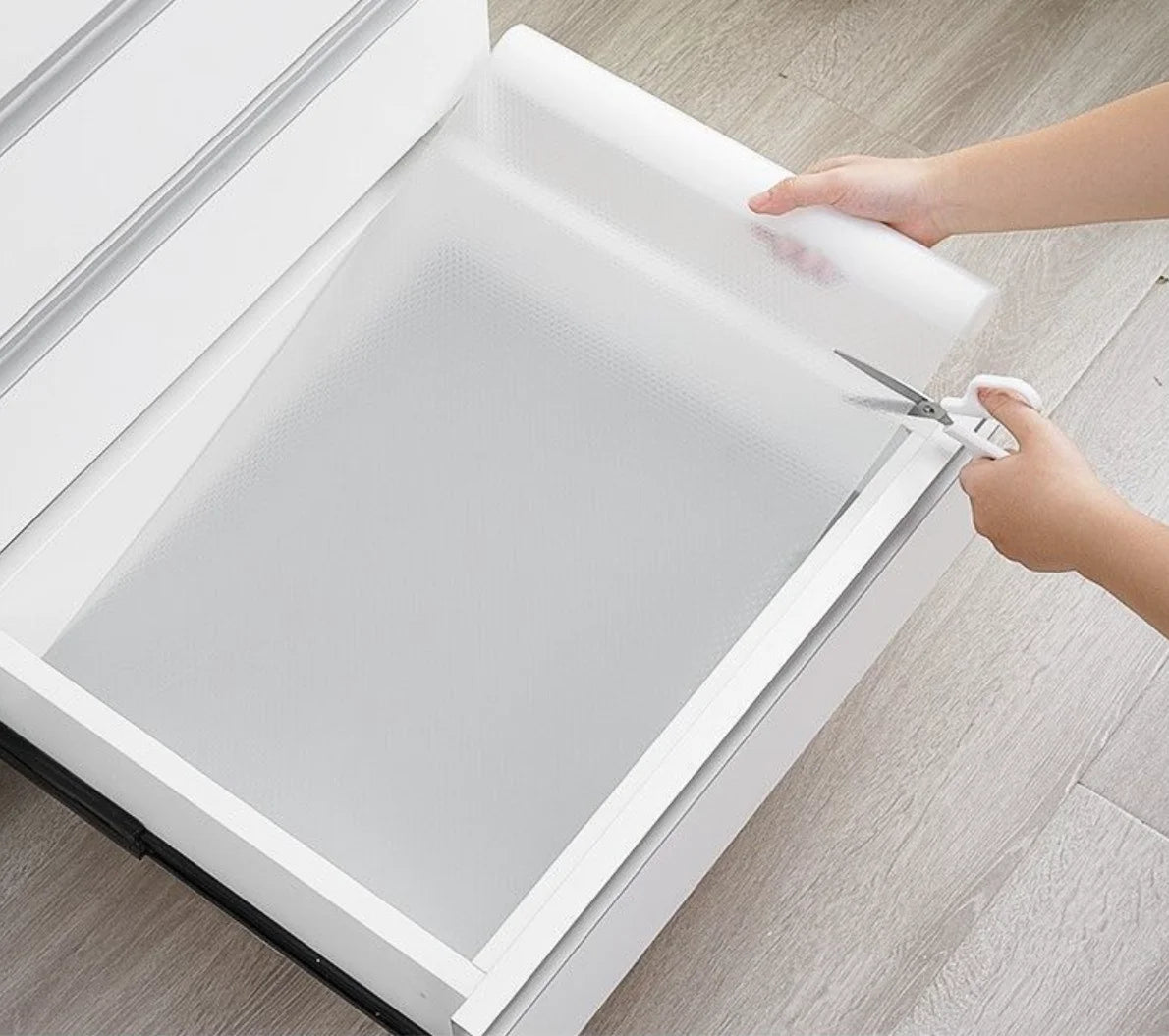 Drawer Mat Shelf Liner, Non-Slip Waterproof EVA Cabinet Liner, Non-Adhesive Oil-Proof Closet & Table Pad, Cut-to-Fit