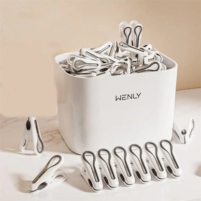 12–36PCS Plastic Clothes Pins with Storage Box, Multi-Purpose Laundry & Food Clips