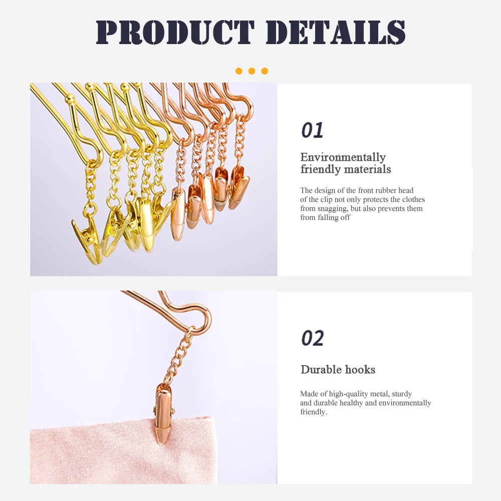 Metal Multi-Hook Underwear Hanger Set (5PCS) – Heavy-Duty Clips Rack for Socks, Bras & Small Clothes