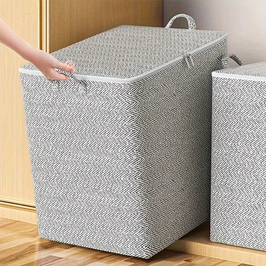 Extra Large Storage Chest with Lid – Heavy-Duty Non-Woven Fabric Organizer for Clothes & Bedding