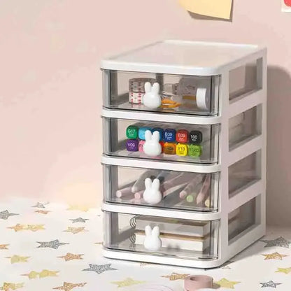 2–5 Layer Clear Stacking Drawer Organizer – Multi-Tier PP Storage Box Modular Desktop System for Office & Beauty Products