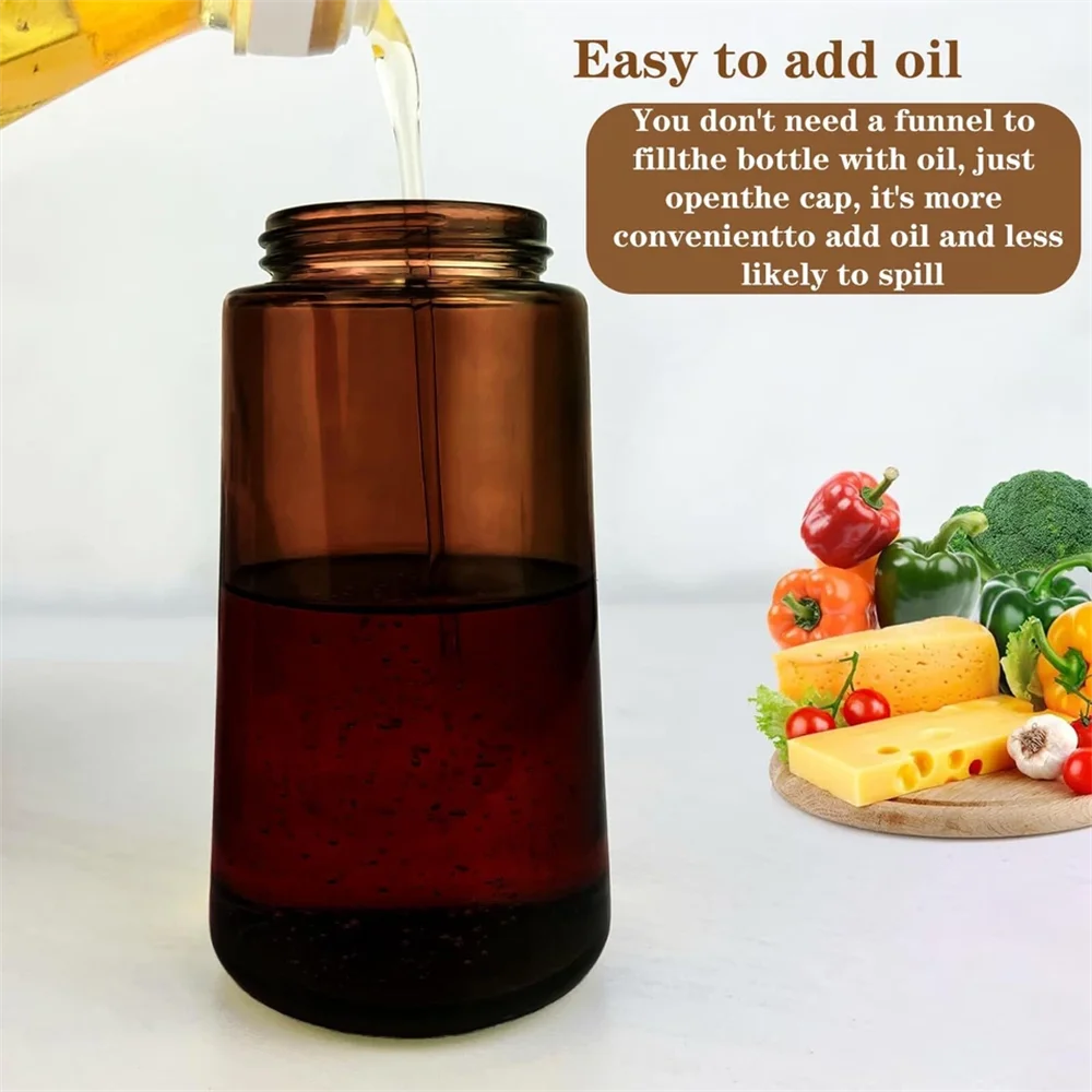 2-in-1 Glass Oil Dispenser & Sprayer – 16oz / 470ml Leakproof Olive Oil Sprayer Bottle for Cooking and Baking