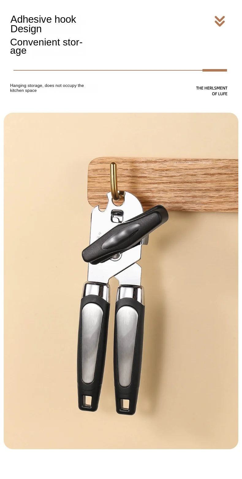 Professional Manual Can Opener – Multifunctional Stainless Steel Can and Bottle Opener Kitchen Gadget