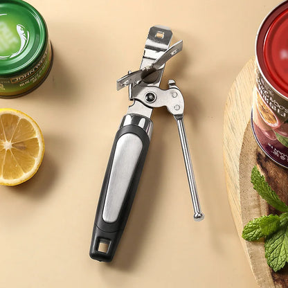 Professional Manual Can Opener – Multifunctional Stainless Steel Can and Bottle Opener Kitchen Gadget