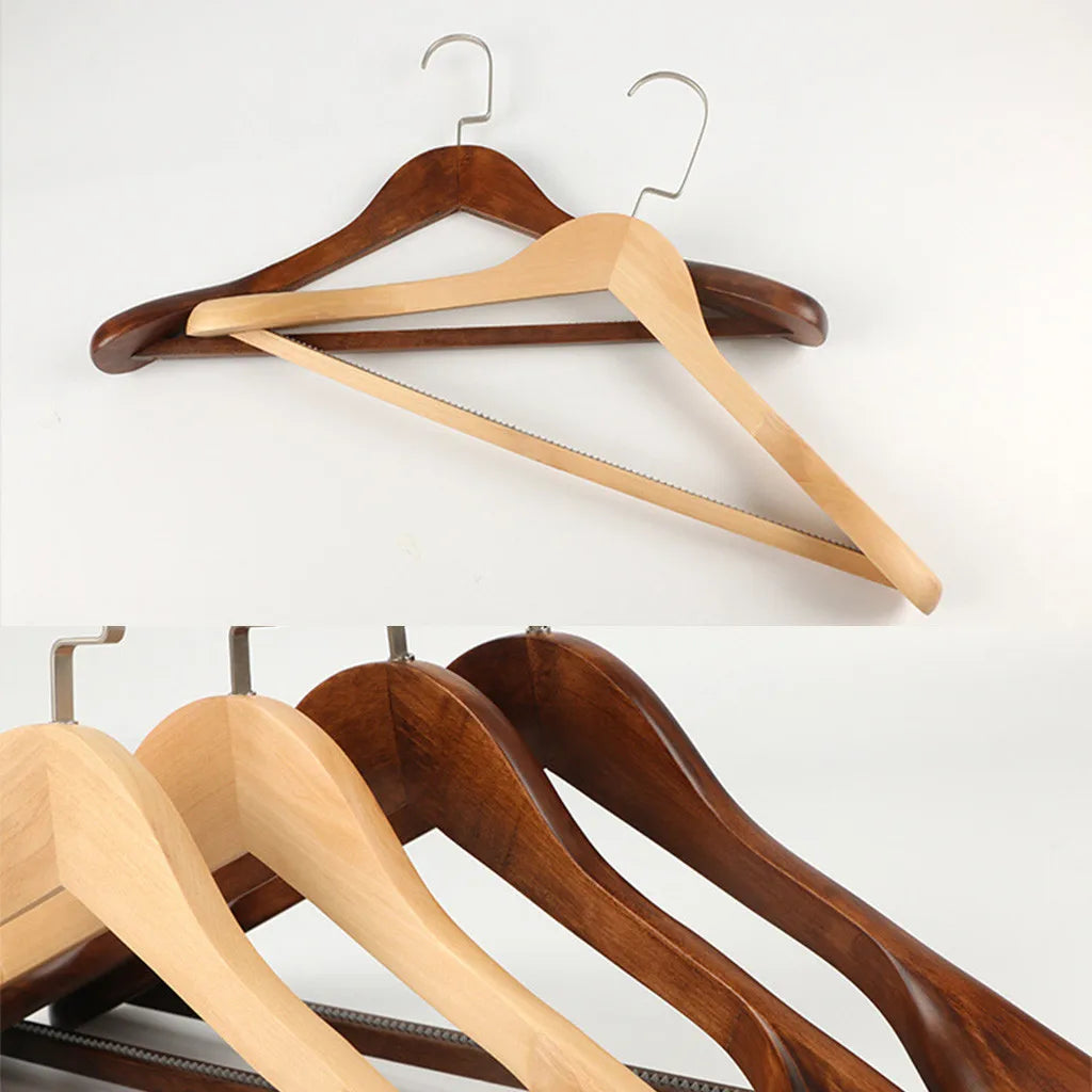 Wide Shoulder Wooden Clothes Hanger – Heavy-Duty Suit & Coat Hanger for Wardrobe Storage