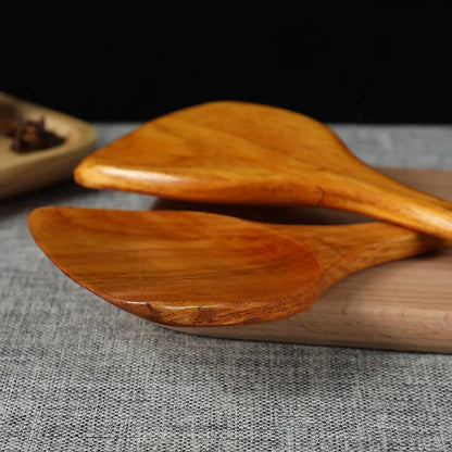 Bamboo Wood Spatula 39cm – Long Handle Wooden Cooking Spatula Safe for Non-Stick Pans