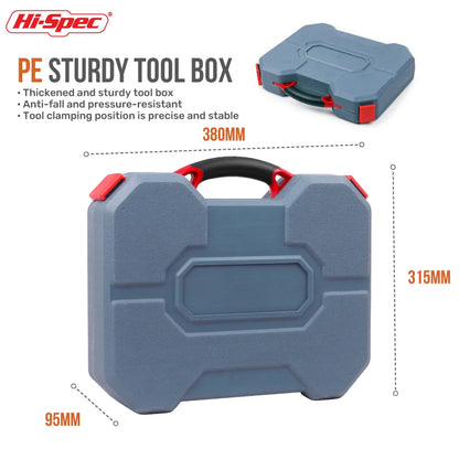 Hi-Spec Socket Wrench Set, 1/2" 3/8" 1/4" Drive Ratchet Tool Kit for Car and Home Repair