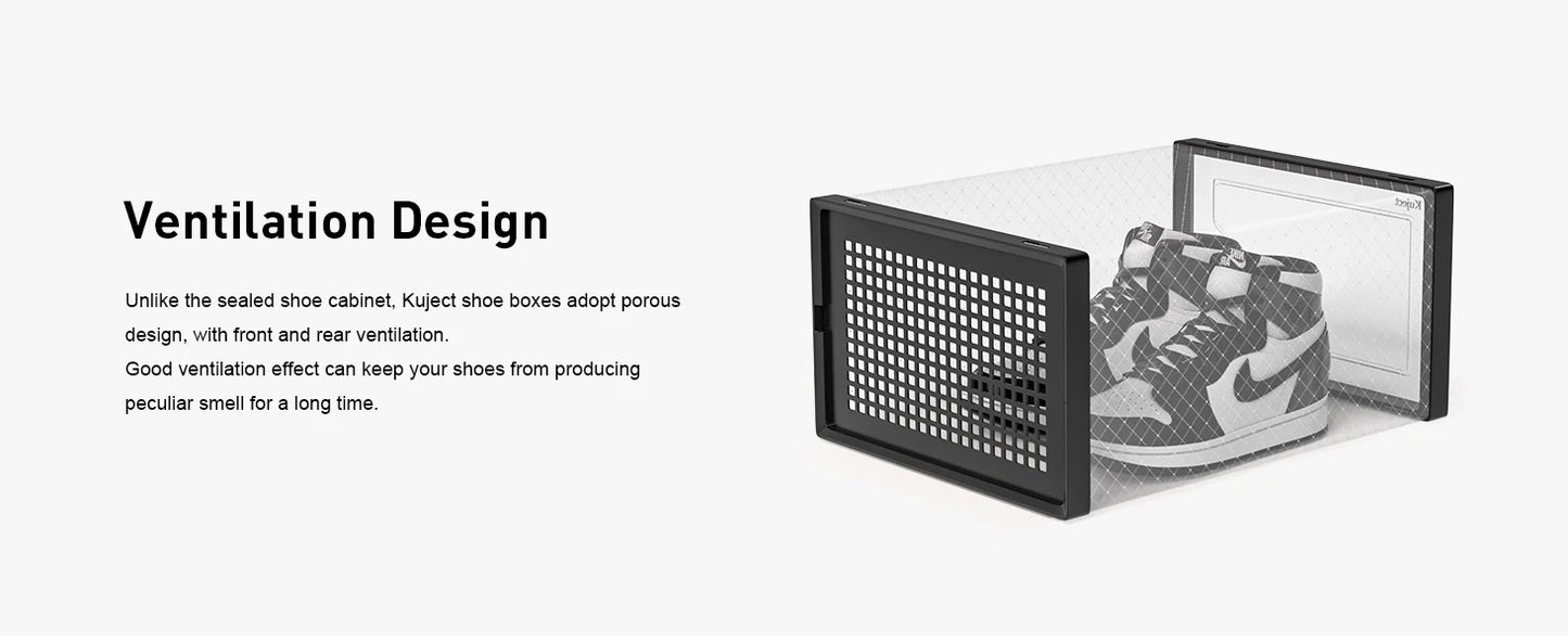 Clear Stackable Shoe Storage Boxes, Large Sneaker Organizer Containers, Shoe Rack Alternative