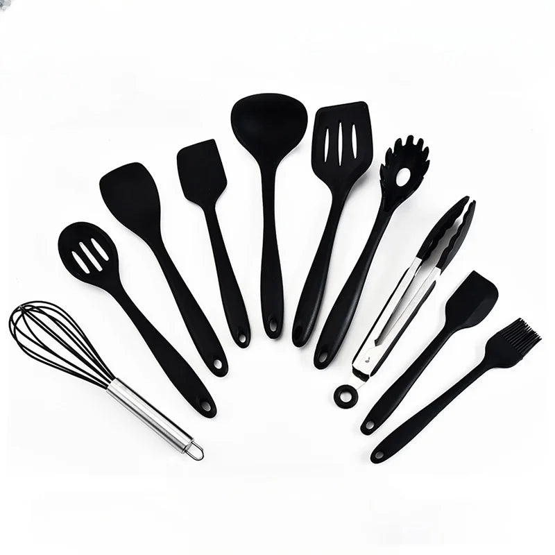 10PCS Silicone Kitchen Utensil Set, Heat-Resistant Cooking & Baking Tools, Non-Stick Spatula Spoon Scraper Set
