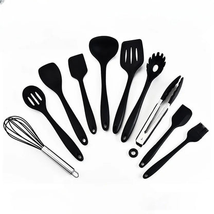 10PCS Silicone Kitchen Utensil Set, Heat-Resistant Cooking & Baking Tools, Non-Stick Spatula Spoon Scraper Set