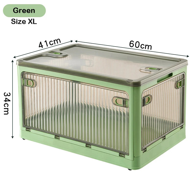 Foldable Storage Box with Wheels, Stackable Closet Organizer for Clothes, Quilts, Toys & Books