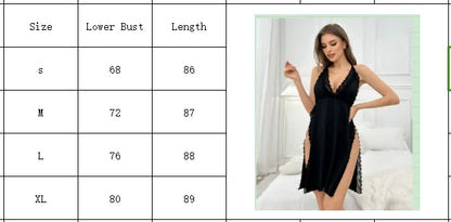 Women’s Sexy Lace Nightgown Deep V Halter Nightdress, Plus Size Loose Fit Sleepwear Lingerie for Comfortable Intimates and Loungewear