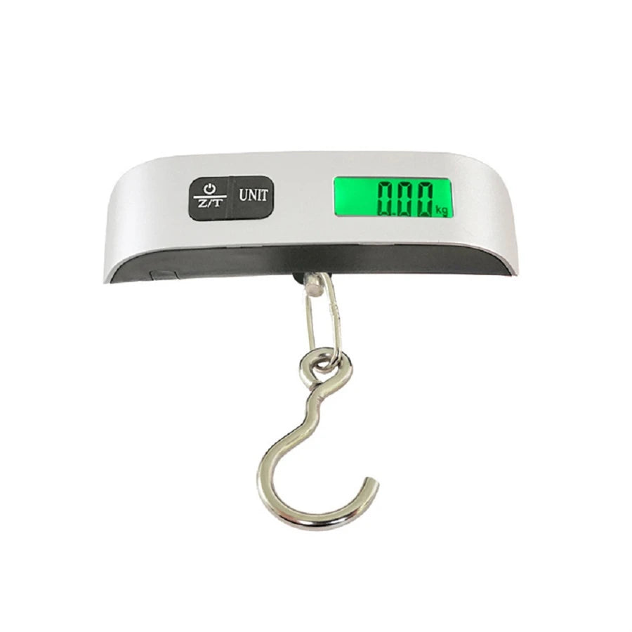 Portable Digital Luggage Scale with LCD Display, 50kg / 110lb Electronic Hanging Suitcase Scale, Travel Baggage Weight Checker with Temperature Display
