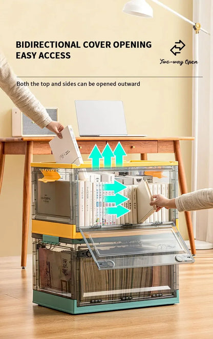 Foldable Storage Trunk, Large Capacity Transparent Storage Box for Wardrobe Clothes & Home Organization
