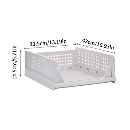 Foldable Clothes Storage Drawer, High-Capacity Stackable Plastic Storage Box for Home Organization