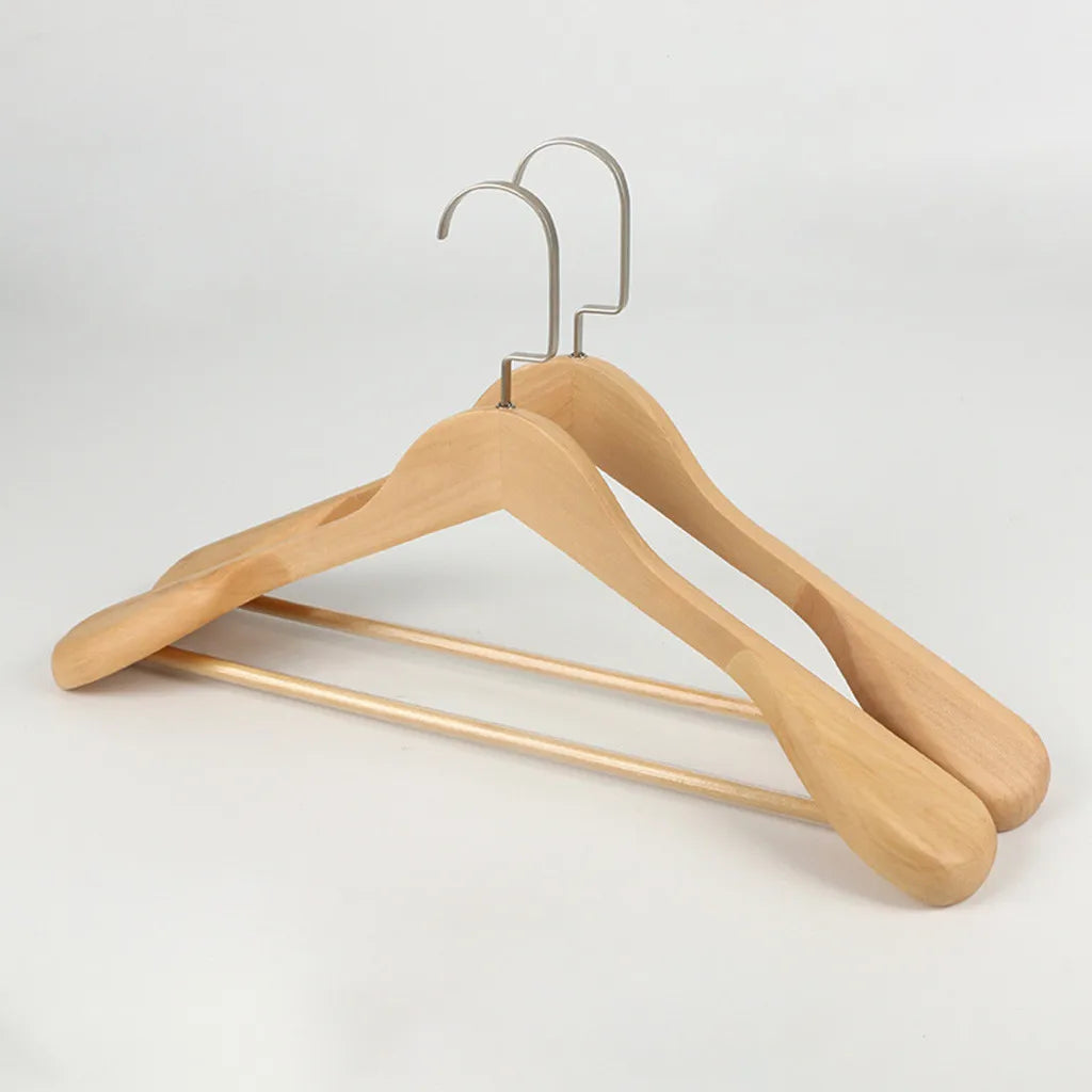 Wide Shoulder Wooden Clothes Hanger – Heavy-Duty Suit & Coat Hanger for Wardrobe Storage