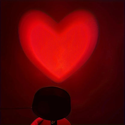Heart-Shaped LED Projector Night Light USB Powered, Romantic Atmosphere Lamp for Bedroom, Party, Photography Background, Christmas and Valentine’s Day Decor