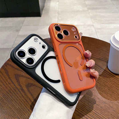 Luxury Transparent Magnetic Case For iPhone 17 Series For Magsafe Wireless Charging Clear Hard Acrylic Shockproof Cover