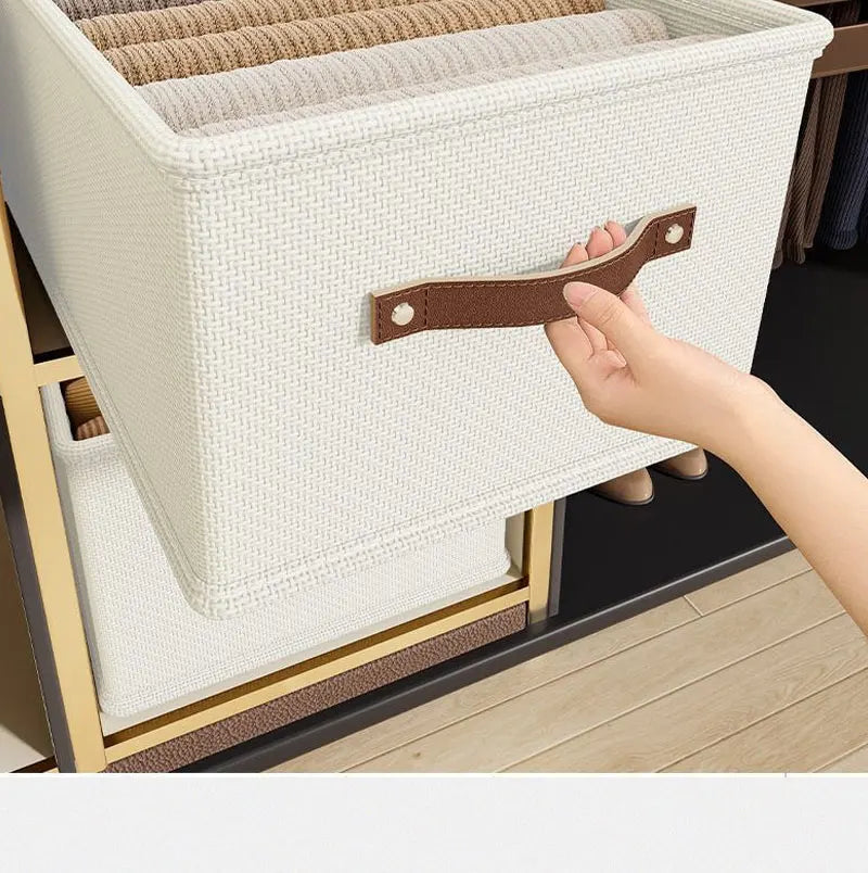Oxford Fabric Storage Basket – Uncovered Clothing & Toy Organizer Box for Bedroom & Cabinet