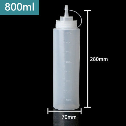 Large Squeeze Condiment Bottles with Nozzles – Ketchup, BBQ Sauce, Olive Oil Dispenser Squeeze Bottles Kitchen Gadget