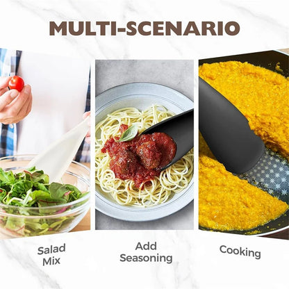 Silicone Spatula Cooking Spoon with Wooden Handle – Multi-Function Non-Stick Spoon for Baking, Cooking, and Mixing