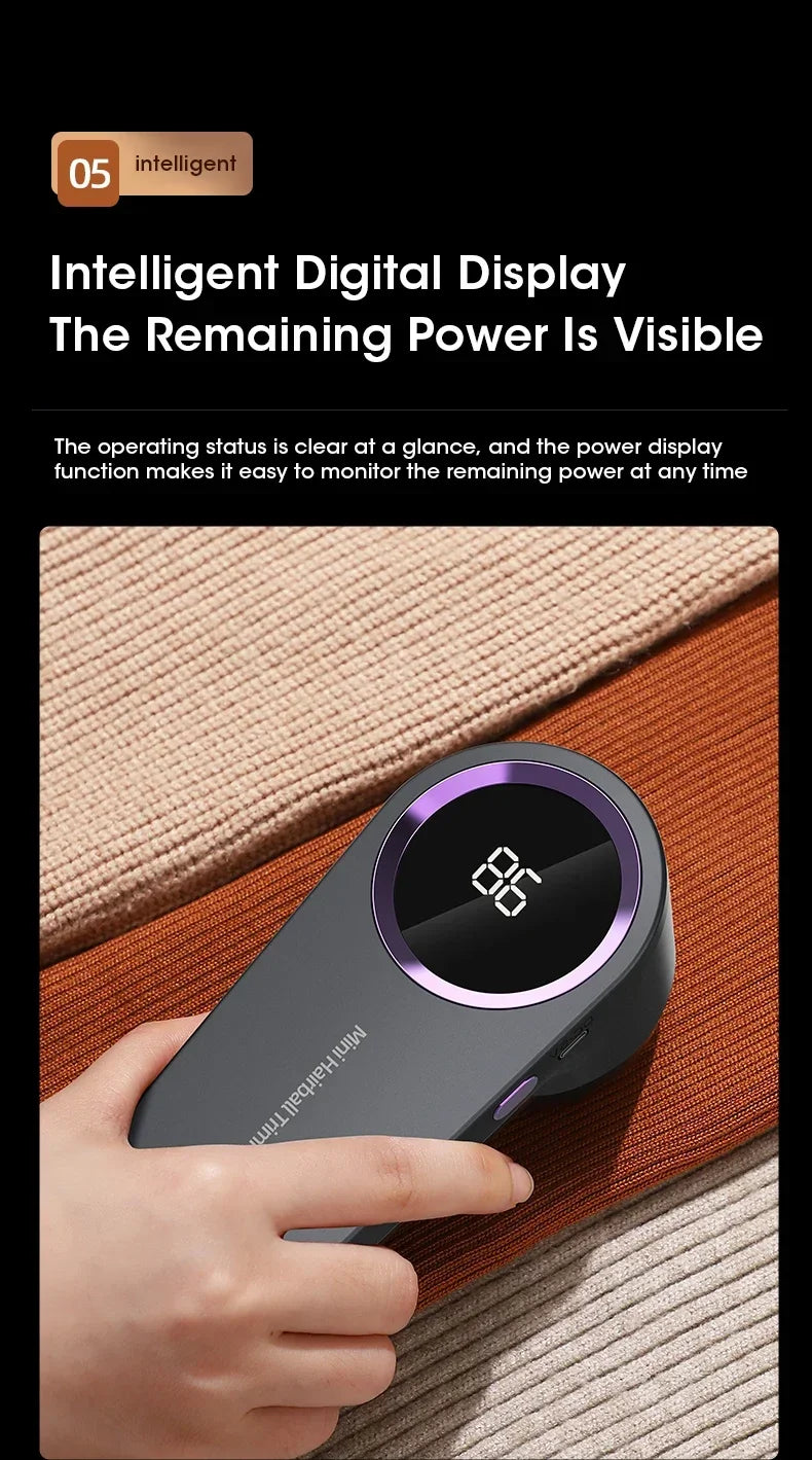 Electric Lint Remover with Digital Display – Multifunction Pellet and Fluff Remover Clothes Shaver for Sweaters